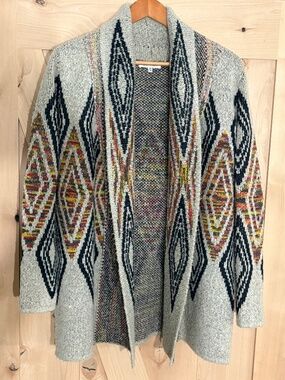 Woven Heart Cardigan Sweater